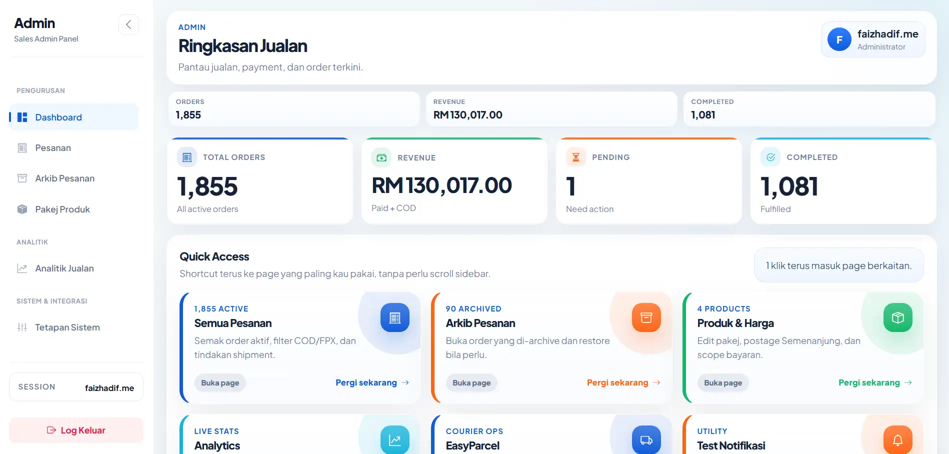 Contoh reka bentuk website Showcase 05