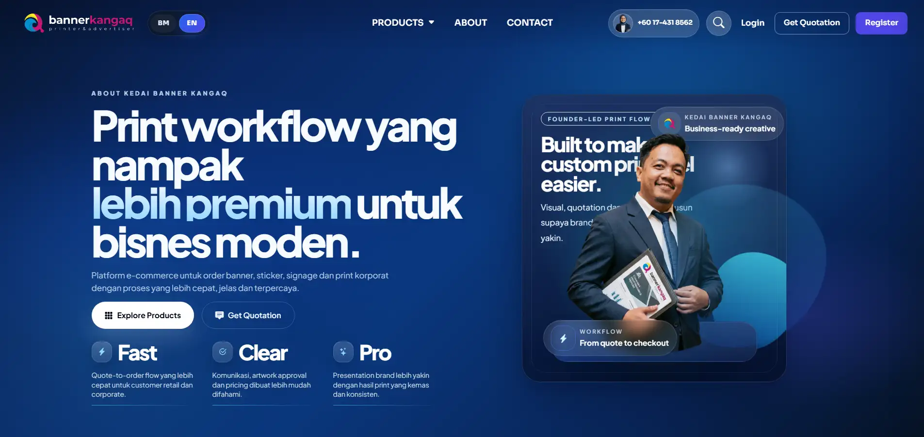 Contoh website custom untuk membina brand experience