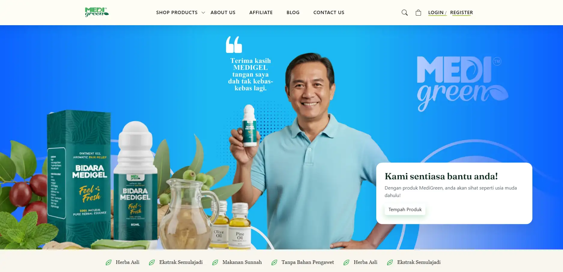 Contoh visual website dengan susunan conversion yang jelas